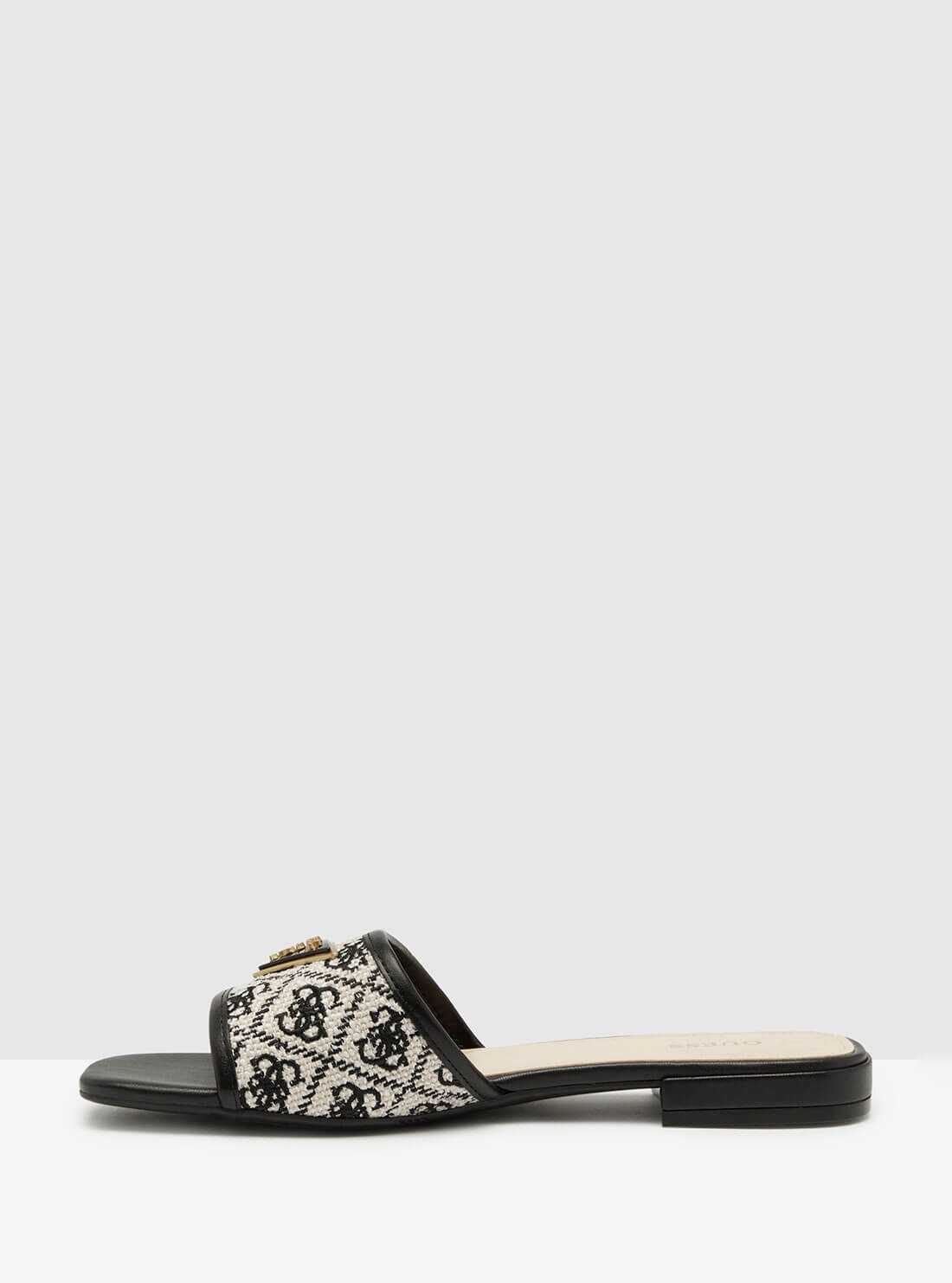 Black Logo Tamelia Slides | GUESS Women's Shoes | side view