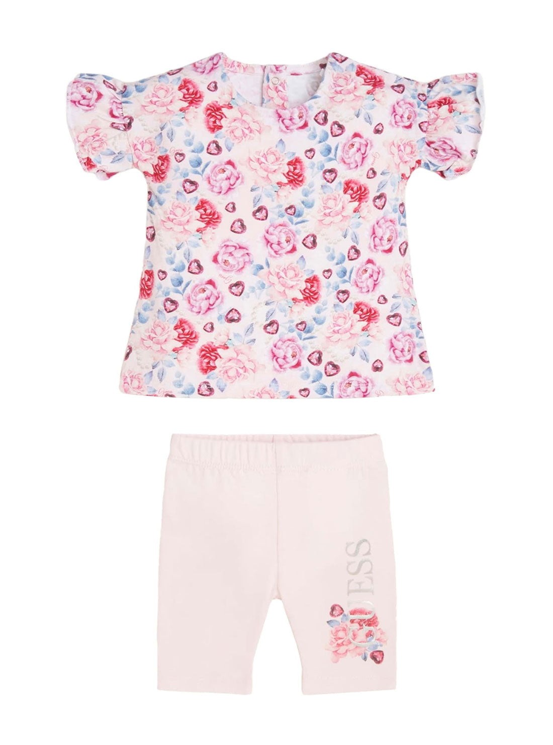 Flower Pink Print T-Shirt And Leggings 2-Piece Set (6-24m)