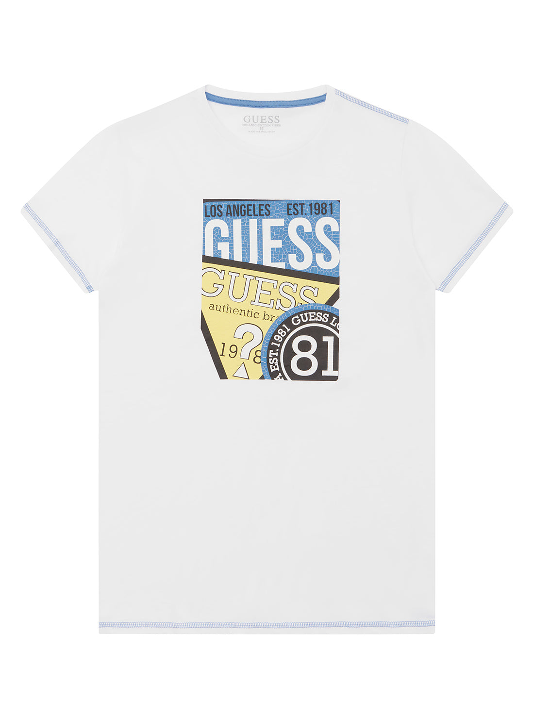 GUESS Big Boy White Graphic Logo T-Shirt (7-16) L2YI00K8HM0 Front View