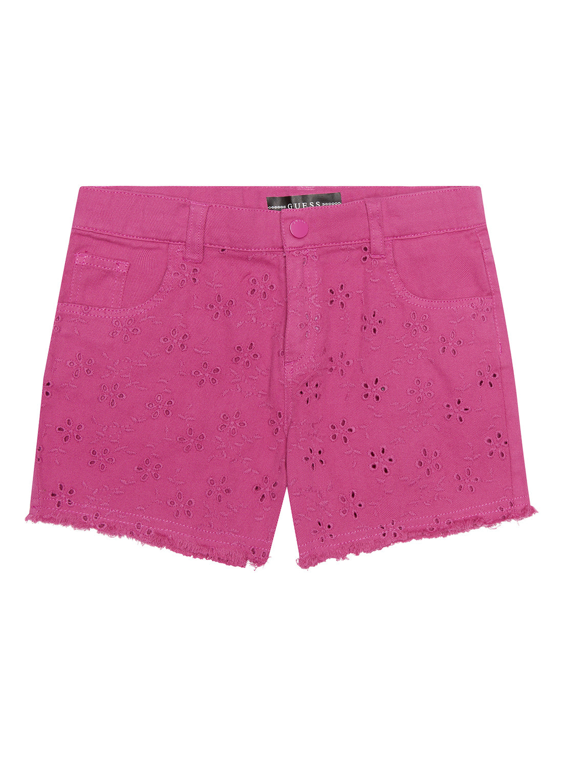 GUESS Little Girl Purple Dragonfruit Denim Shorts (2-7) K2GD02WELV0 Front View