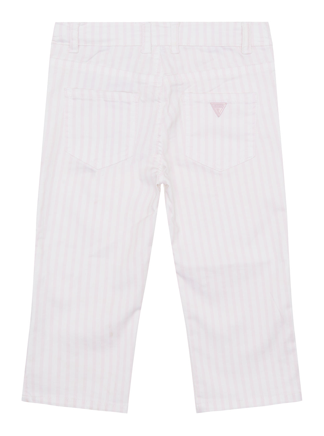 White Pink Stripe Denim Capri Pants (2-7)