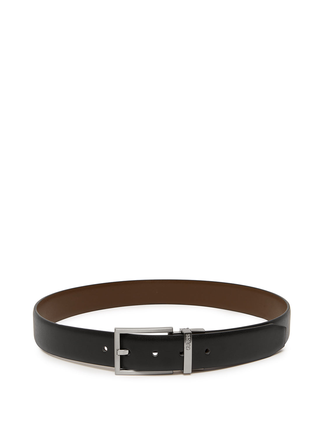 GUESS Men's Black Brown Reversible Dress Belt 36450 Full View