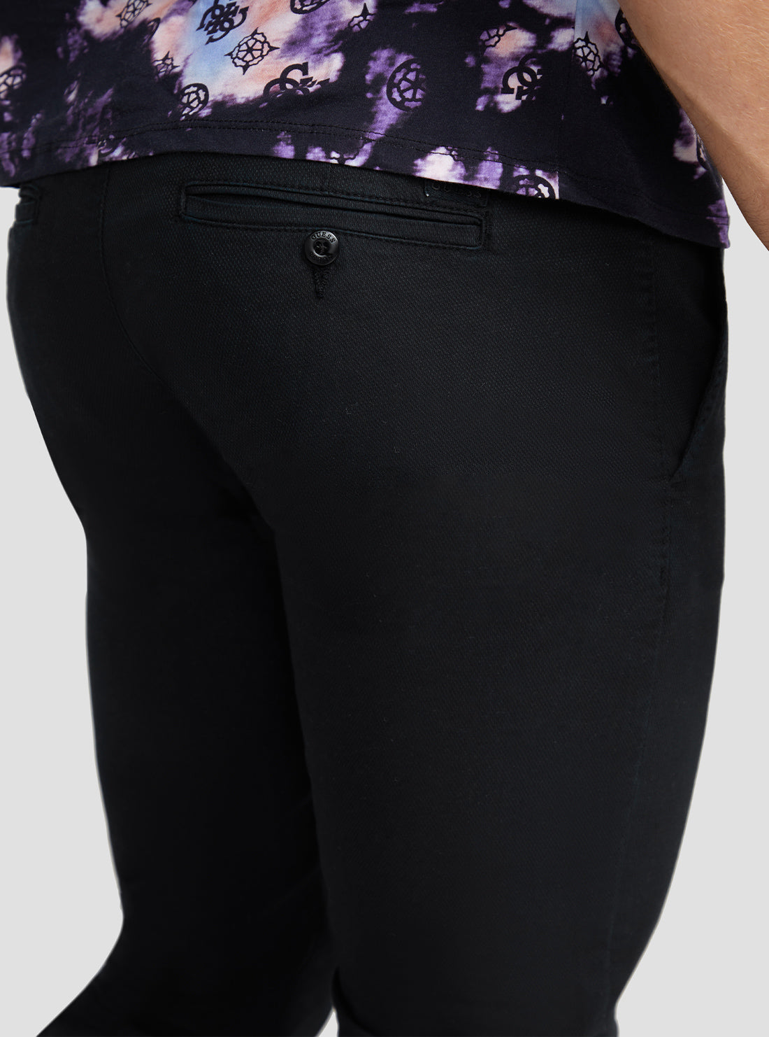 GUESS Men's Black Daniel Slim Chino Pants M3RB29WF5Q3 Detail View