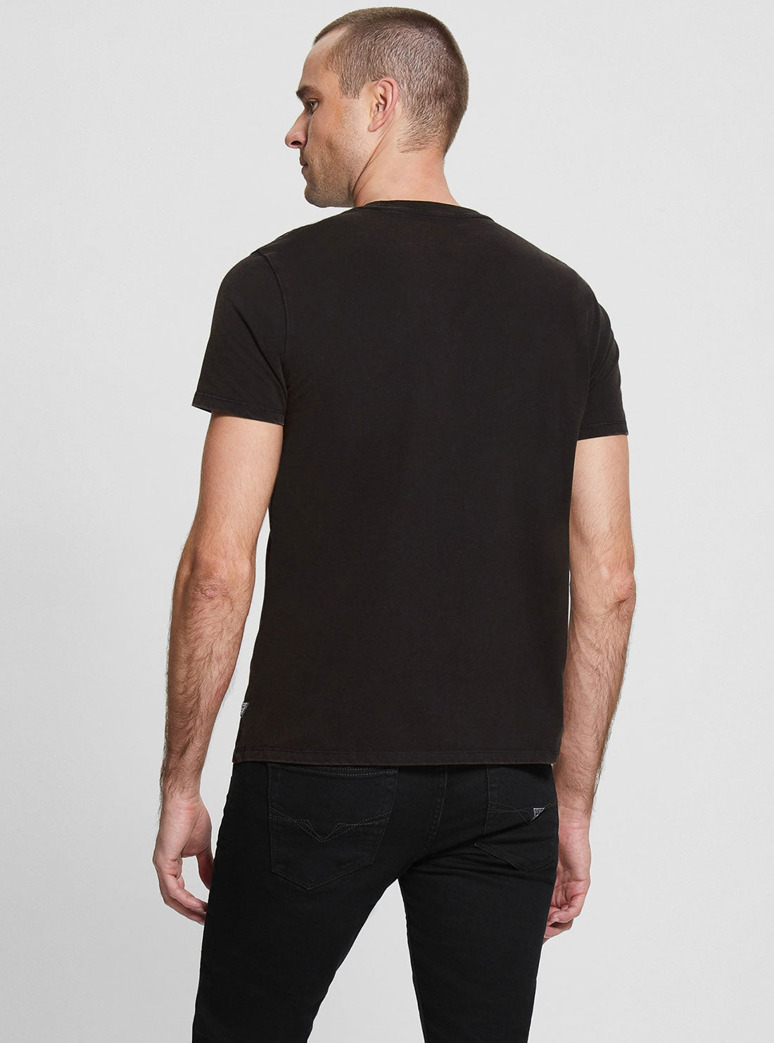 GUESS Men's Black Multi Tour T-Shirt M3RI61KBDL0 Back View