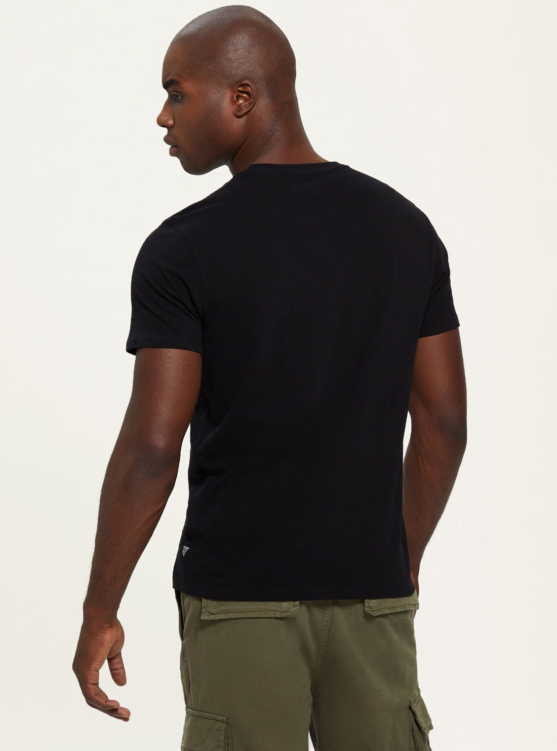 GUESS Men's Black Spliced Tri T-Shirt M2BI64KBDK0 Back View