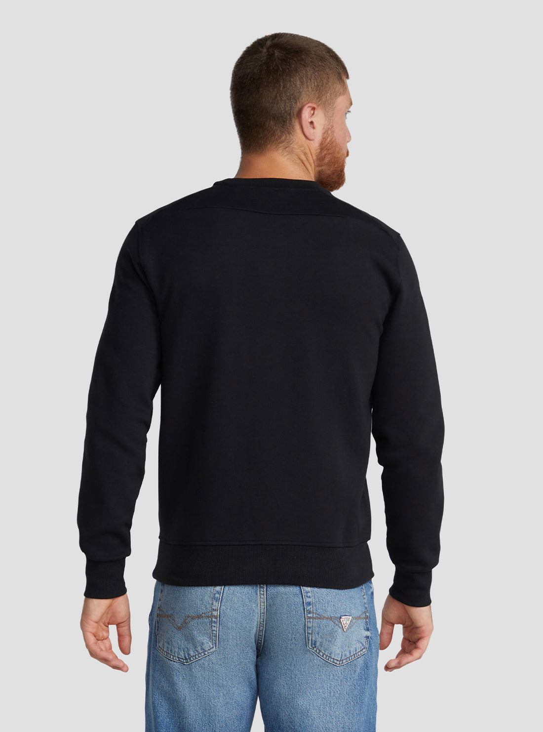 GUESS Men's Eco Black Vil Logo Jumper M3RQ11KBDE2 Back View