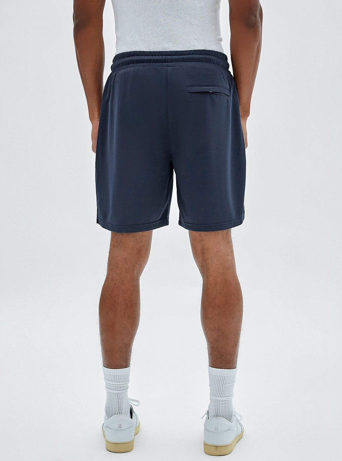 GUESS Men's Guess Originals Blue Sonic Mesh Shorts M2YQ25K9HZ0 Back View
