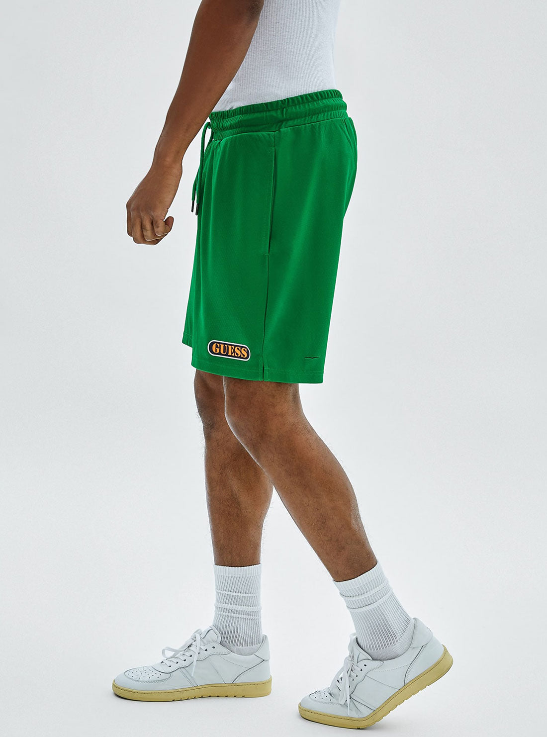 GUESS Men's Guess Originals Green Sonic Mesh Shorts M2YQ25K9HZ0 Side View