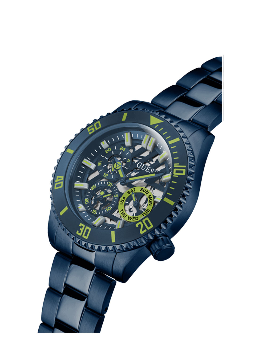 GUESS Men's Navy Axle Midnight Watch GW0488G4 Angle View