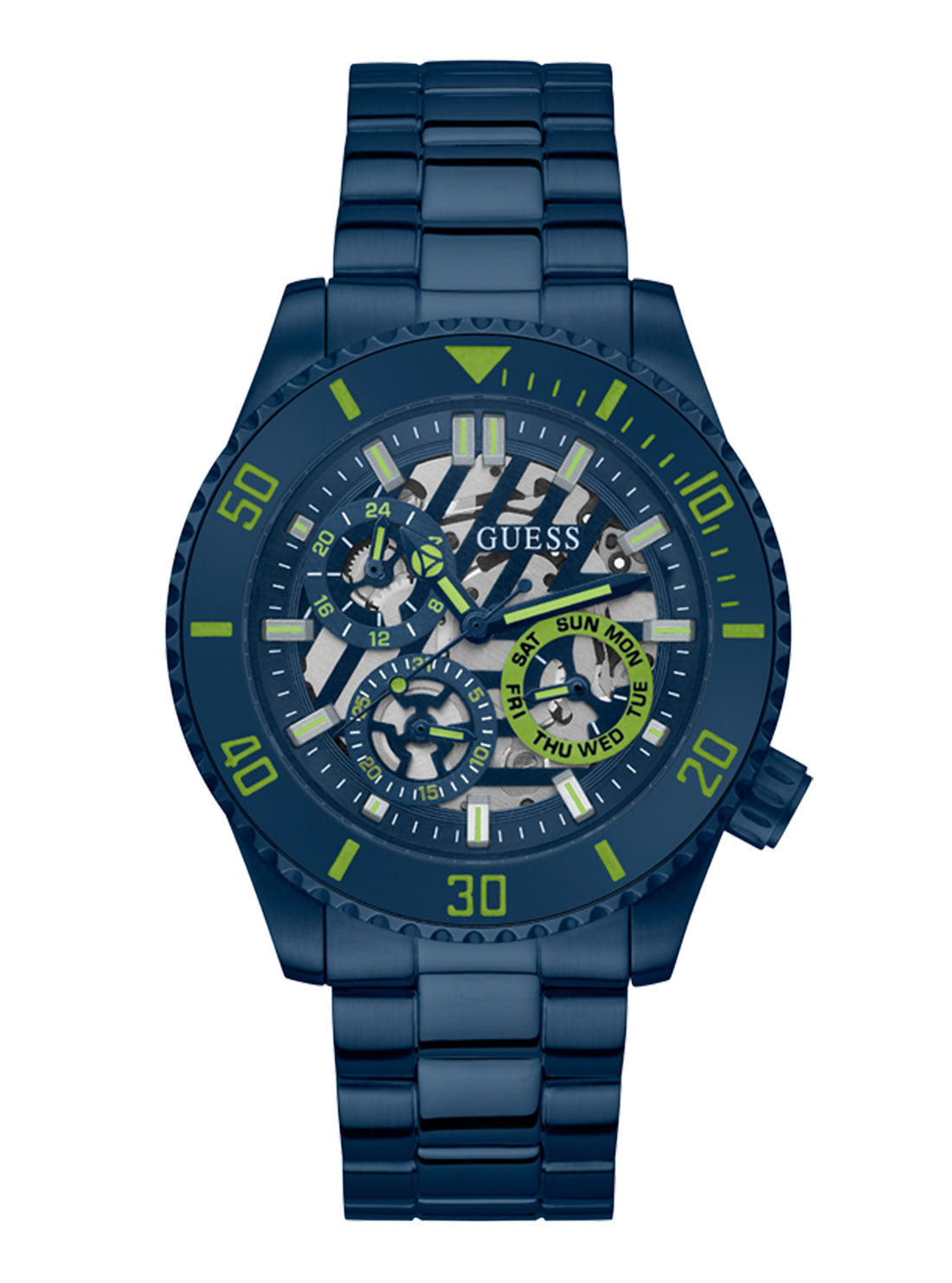 GUESS Men's Navy Axle Midnight Watch GW0488G4 Front View