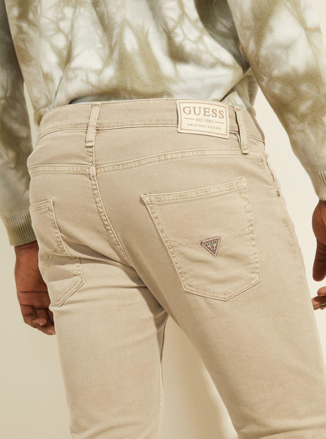 GUESS Mens Eco Chris Skinny Denim Jeans in Impact Grey M2RA27WECW1 Detail View
