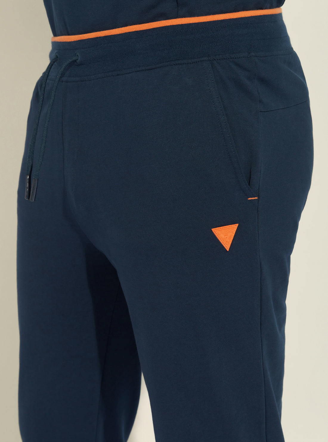 GUESS Mens Eco Blue Quincey Active Trackpants Z2GB13FL04I Side Detail View