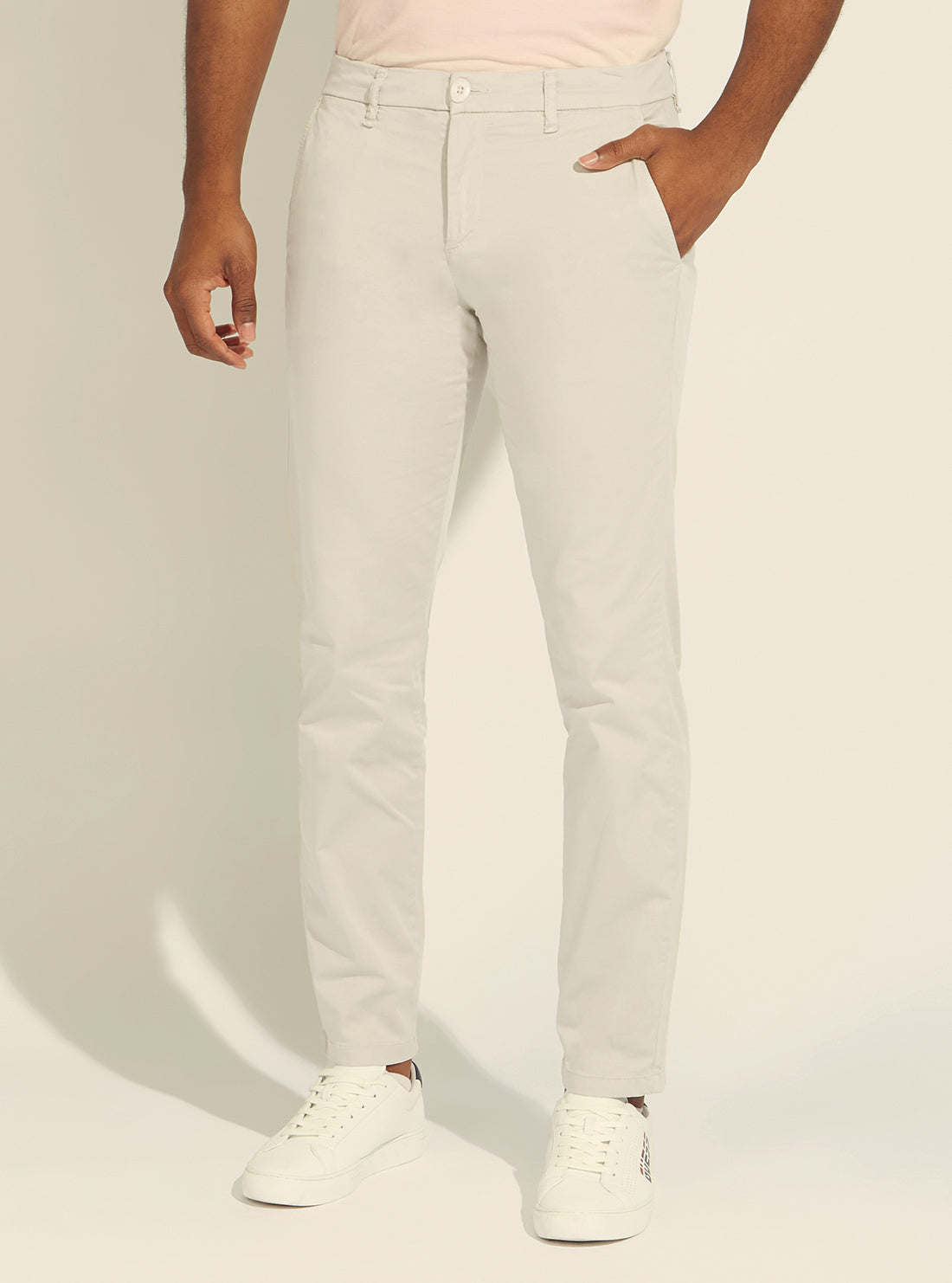 GUESS Mens Grey Myron Slim Fit Pants M2GB26WEHX3 Front View