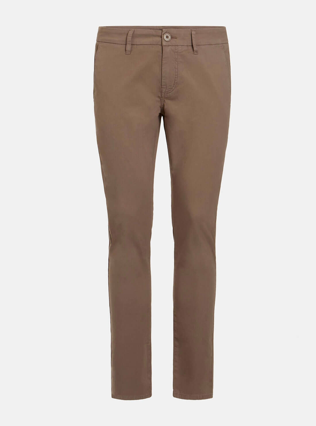 GUESS Mens Walnut Brown Daniel Skinny Fit Pants M2GB29WEI53 Ghost Front View