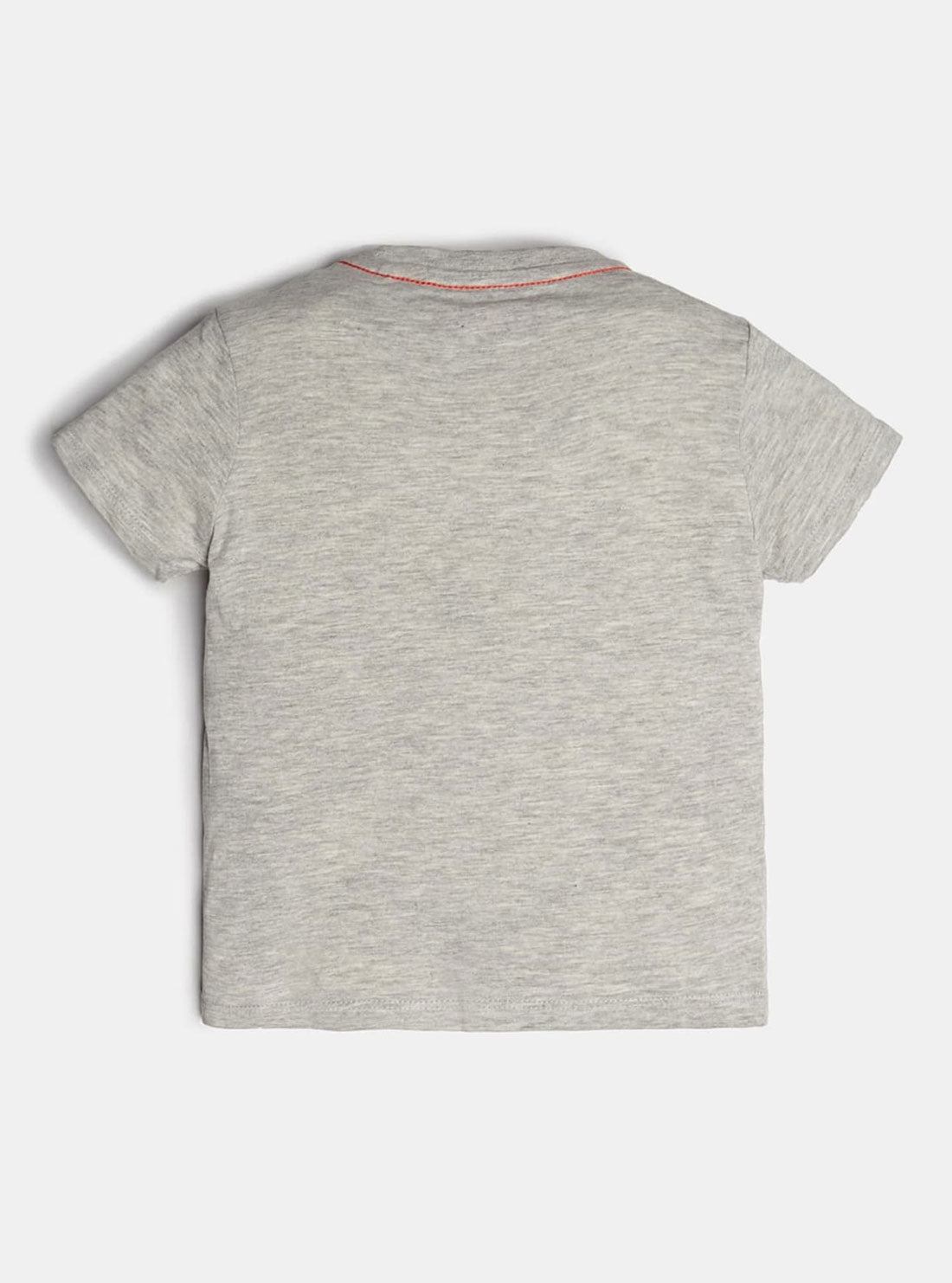 GUESS Short Sleeve Triangle Logo Grey Little Boy Tee Back View