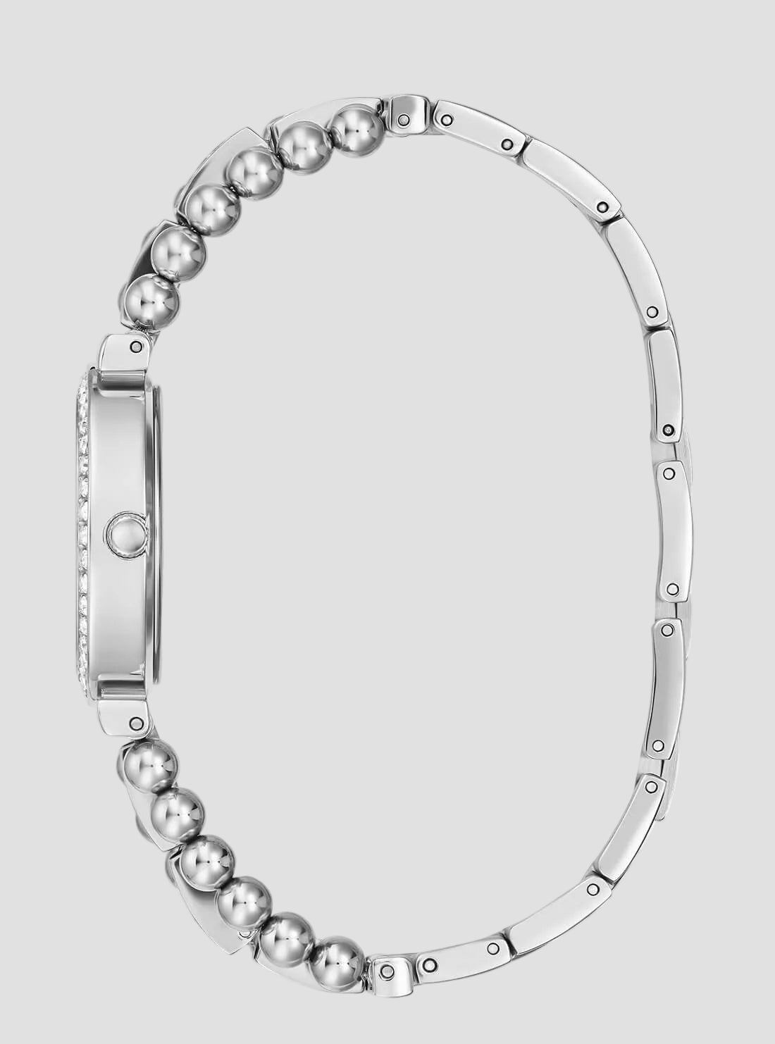 GUESS Womens Silver Beaded Glitz Gala Watch GW0401L1 Side View