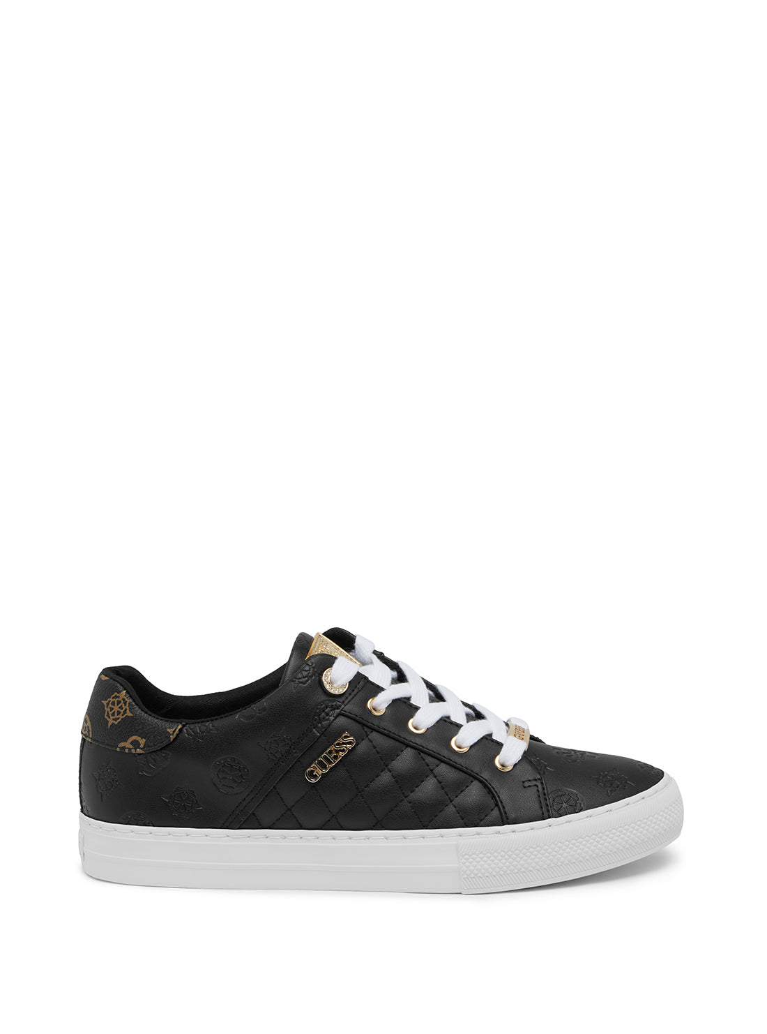 GUESS Women's Black Larsa Low Top Sneakers LARSA Side View