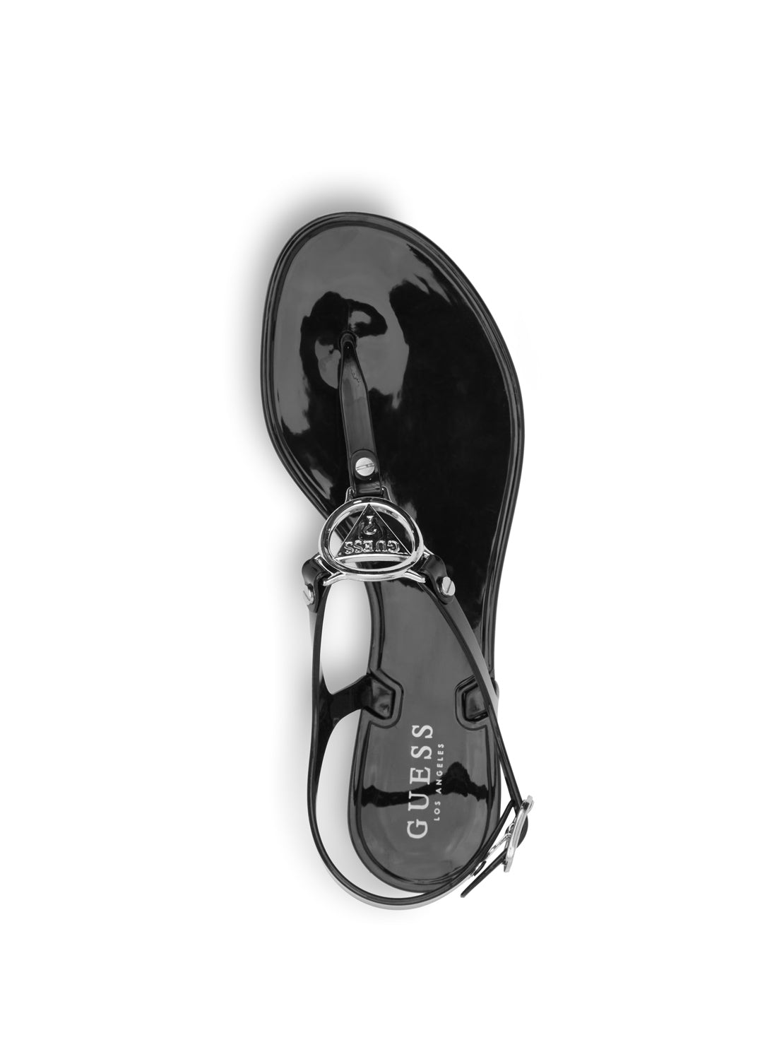 GUESS Women's Black Replace Logo Sandals REPLACE Top View