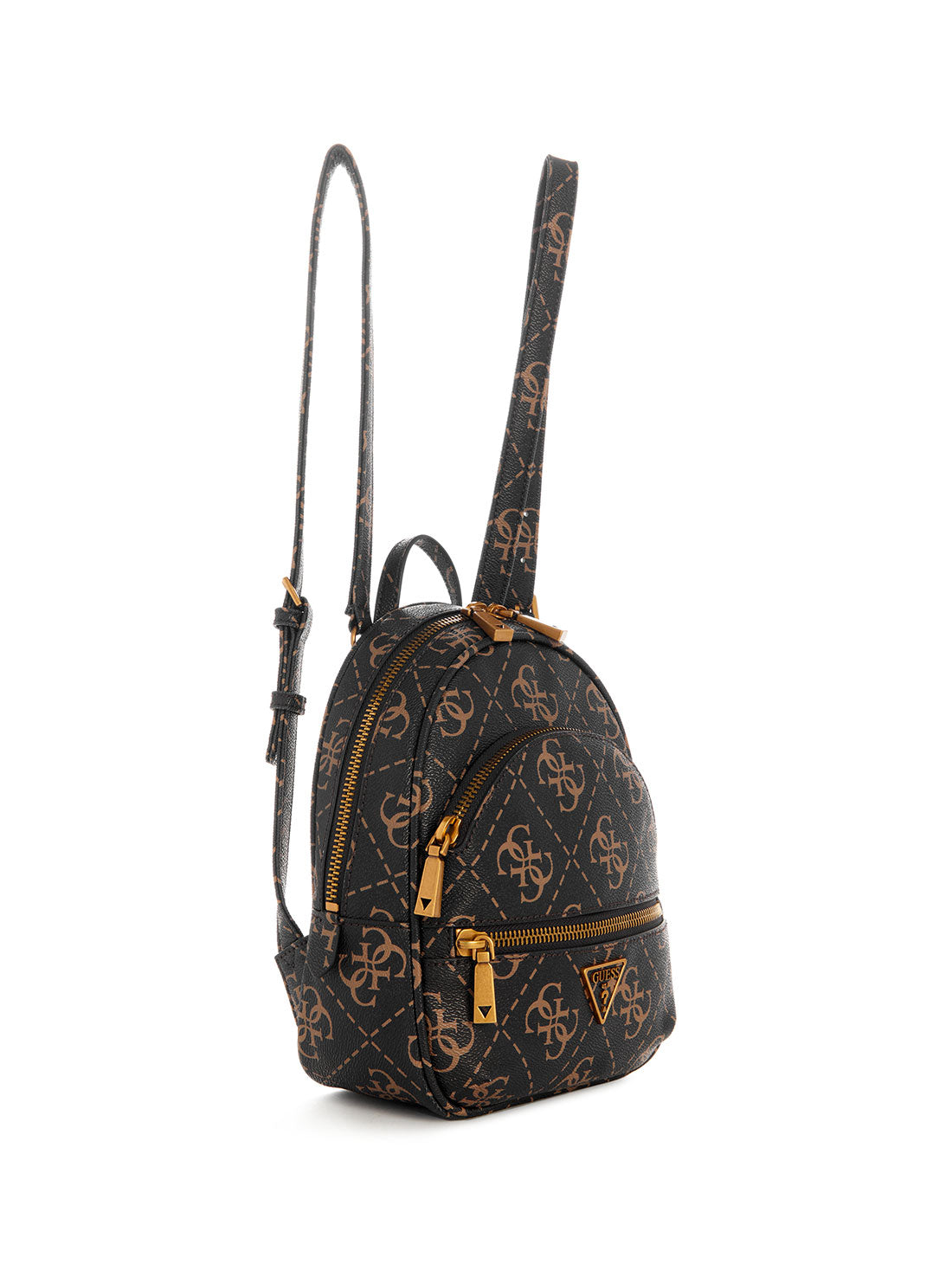 GUESS Women's Brown Logo Manhattan Backpack SL699432 Front Side View