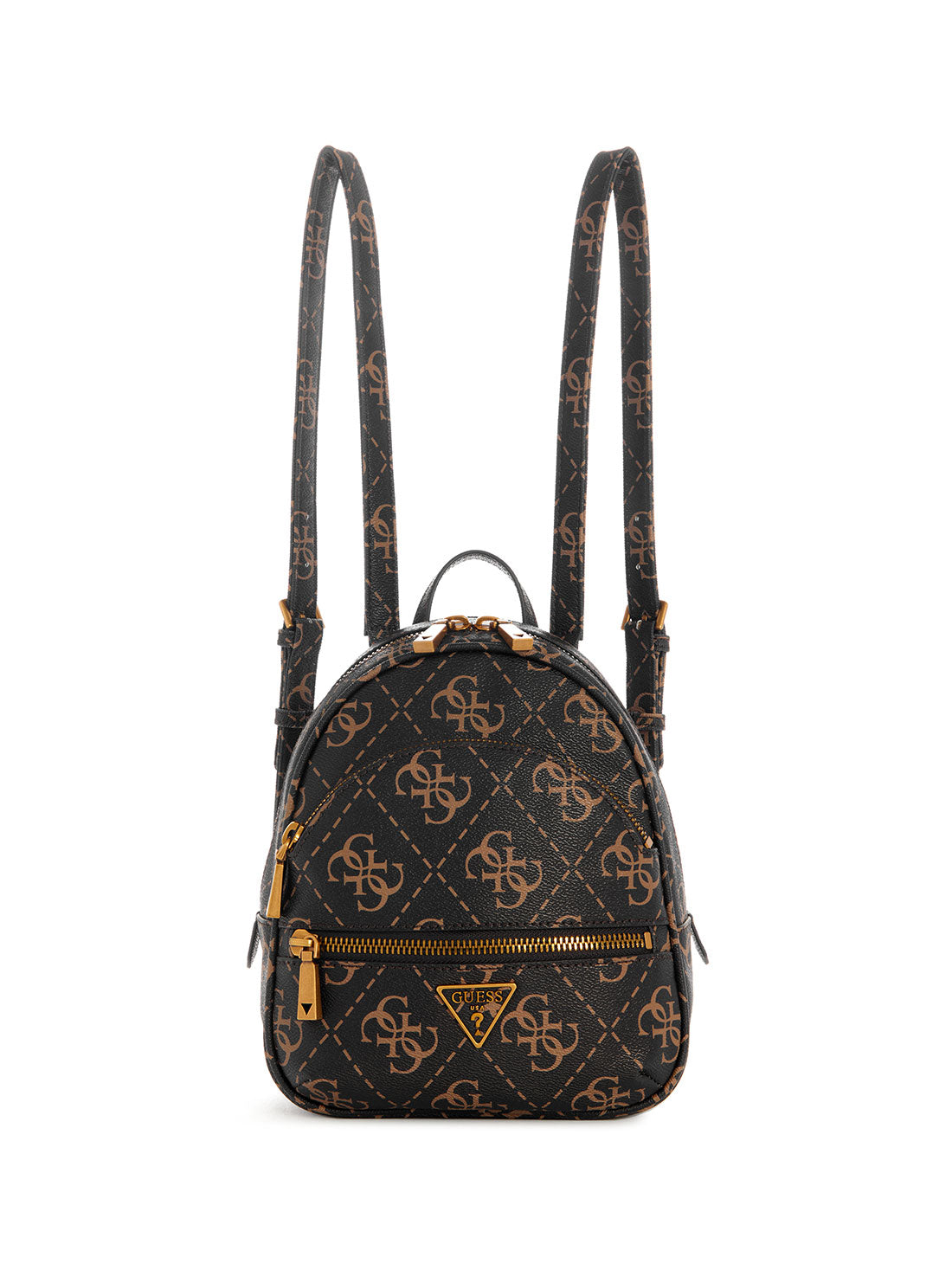 GUESS Women's Brown Logo Manhattan Backpack SL699432 Front View