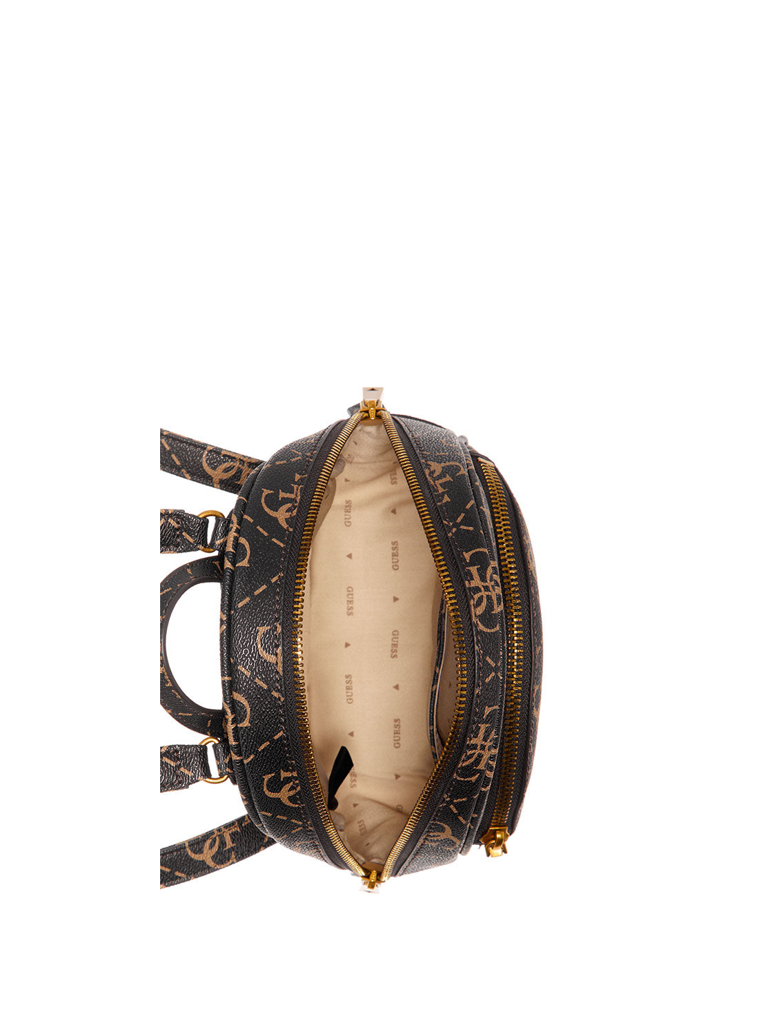 GUESS Women's Brown Logo Manhattan Backpack SL699432 Inside View