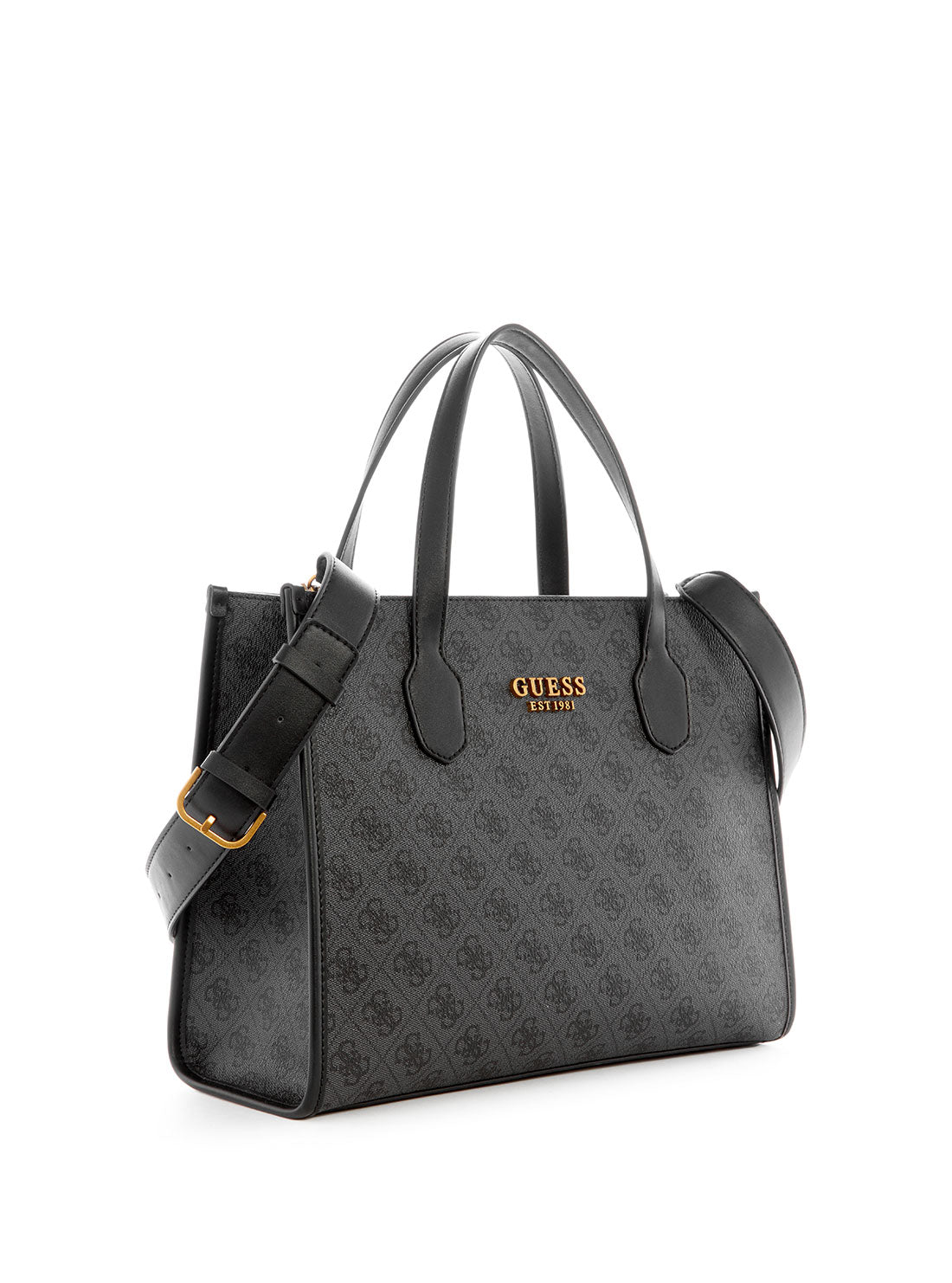 GUESS Women's Coal Logo Silvana Small Tote Bag SB866522 Front Side View