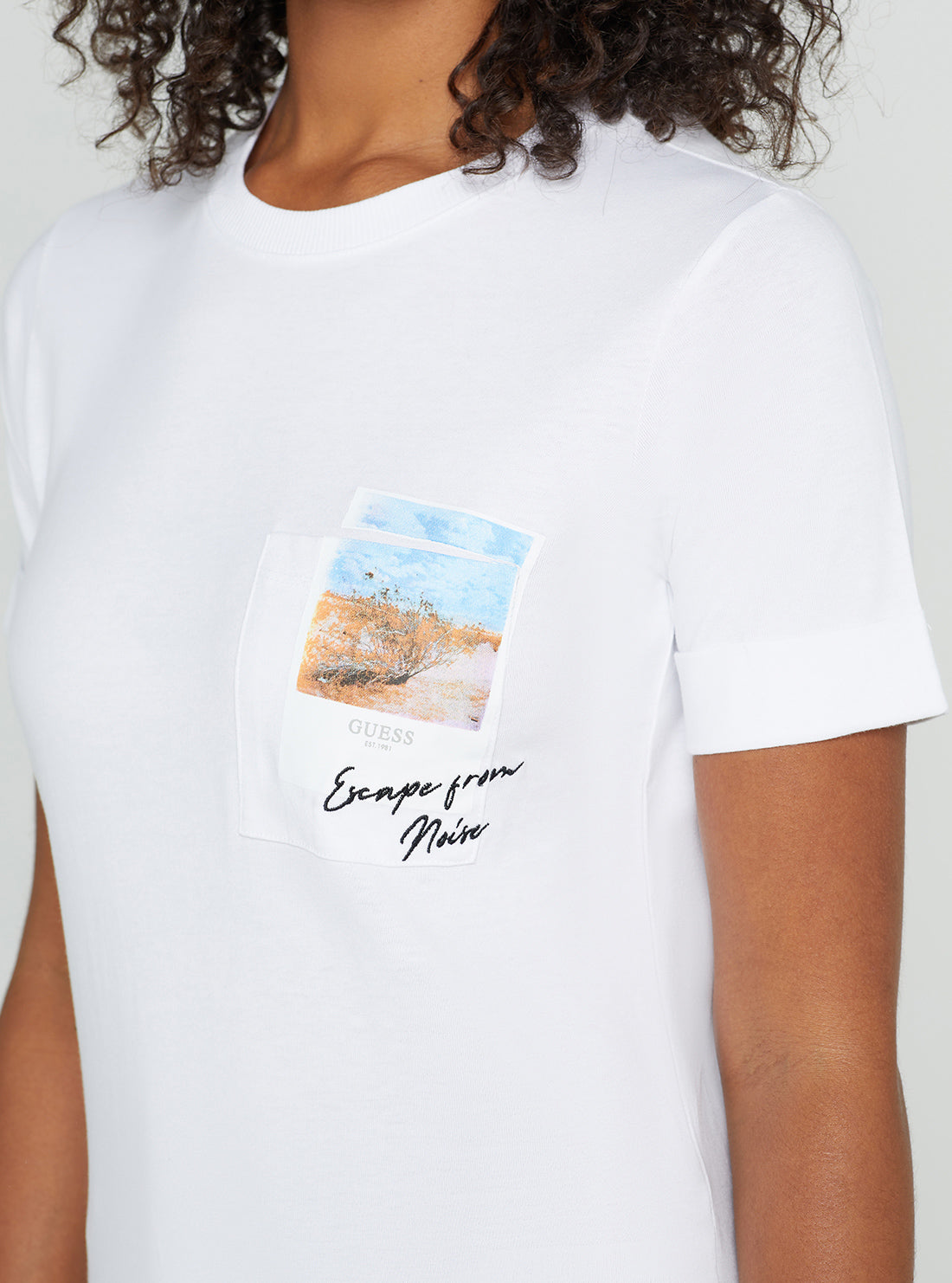 GUESS Women's Eco White Gisela T-Shirt W2BI08I3Z14 Detail View