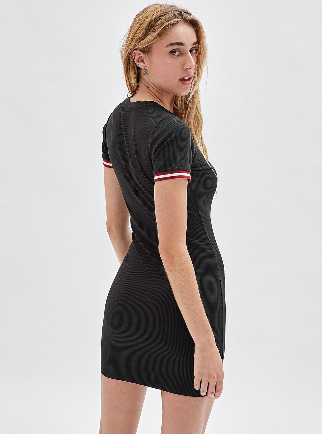 GUESS Women's Guess Originals Black Ruby Mini Dress W2BK02KB9E2 Back View
