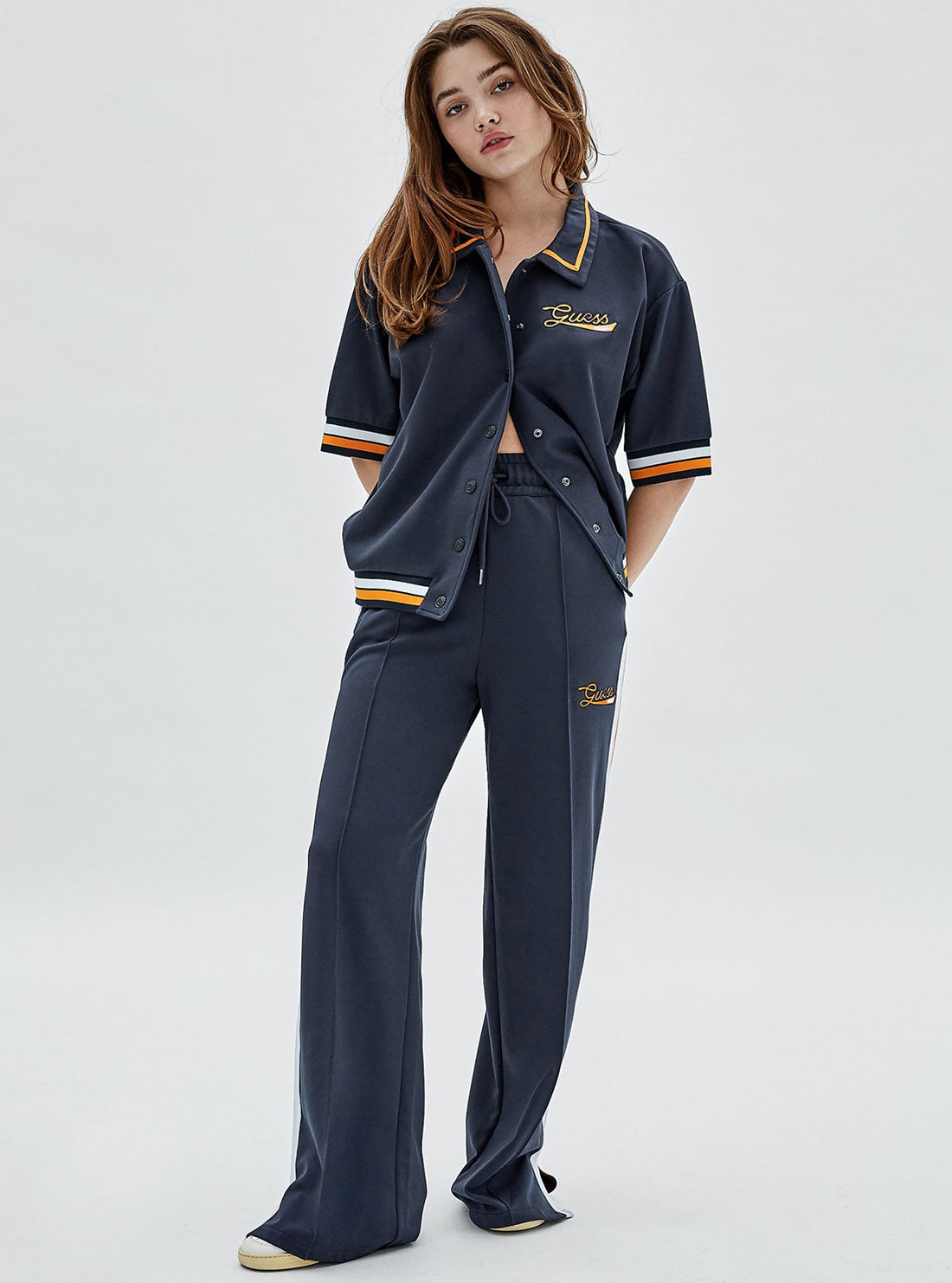 GUESS Women's Guess Originals Navy Virsa Trackpants W2YB05K7PU0 Full View