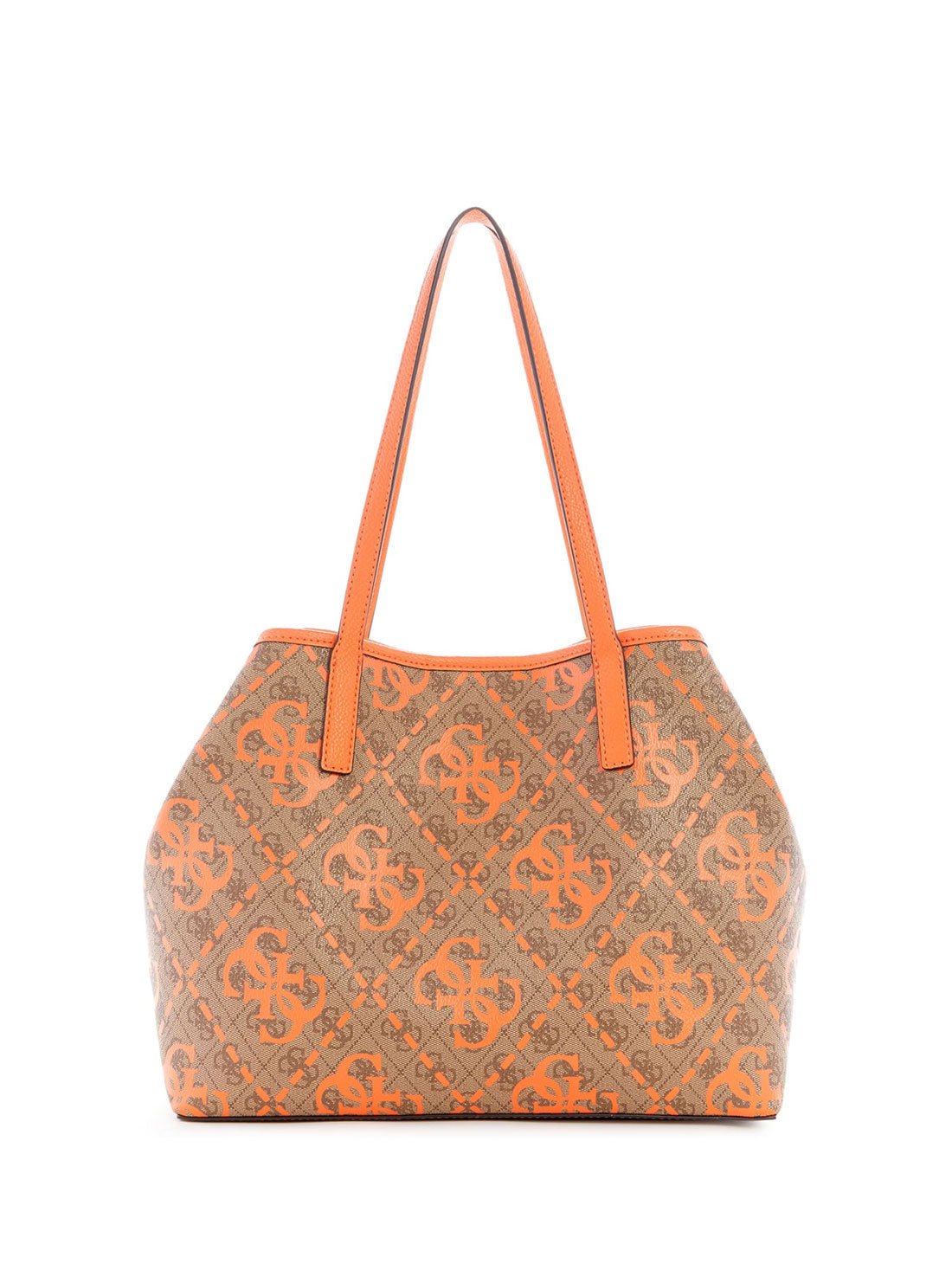 GUESS Women's Latte Orange Logo Vikky Tote Bag OQ699523 Back View