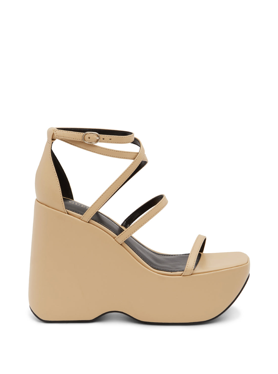 GUESS Women's Nude Angelli Platform Heels ANGELLI Side View