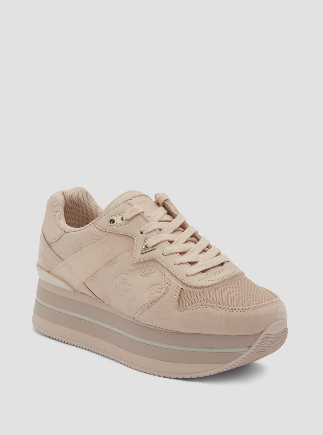 GUESS Women's Pink Harinna Low Top Sneakers HARINNA3 Front View