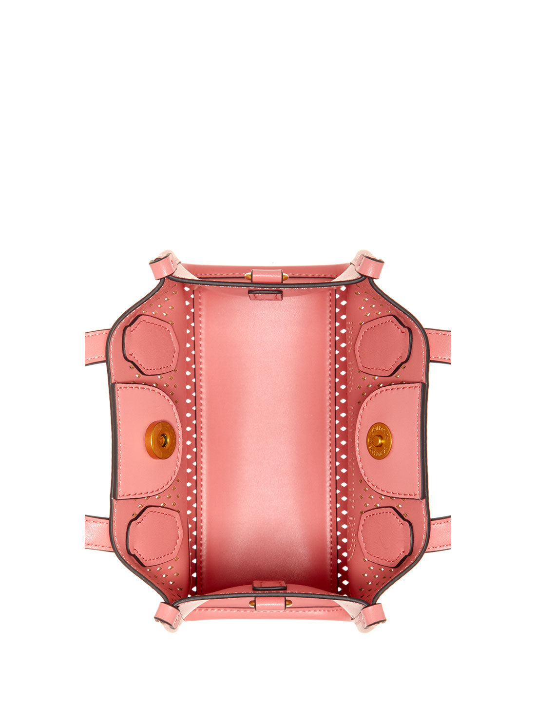 GUESS Women's Pink Katey Perf Mini Tote Bag WH876976 Inside View