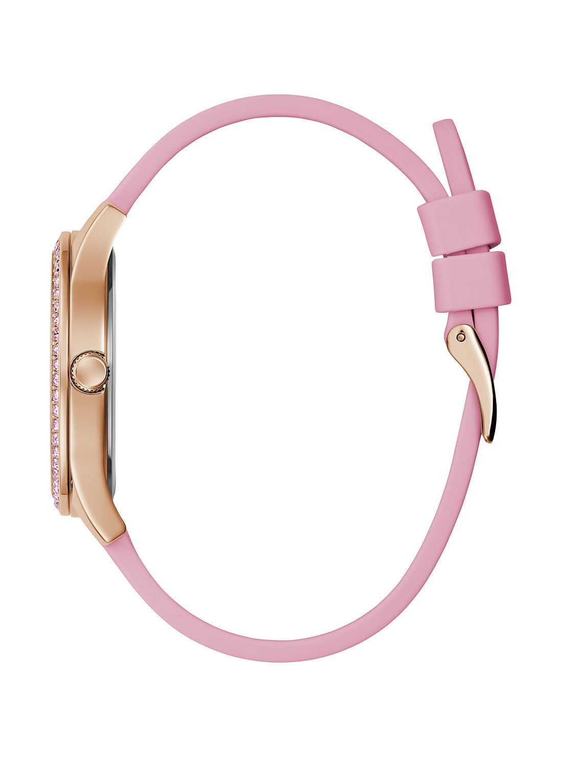 GUESS Women's Pink Lady Idol Silicone Watch GW0530L4 Side View