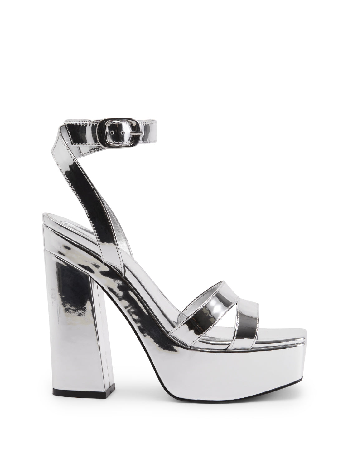 GUESS Women's Silver Kameda Metallic High Heels KAMEDA Side View