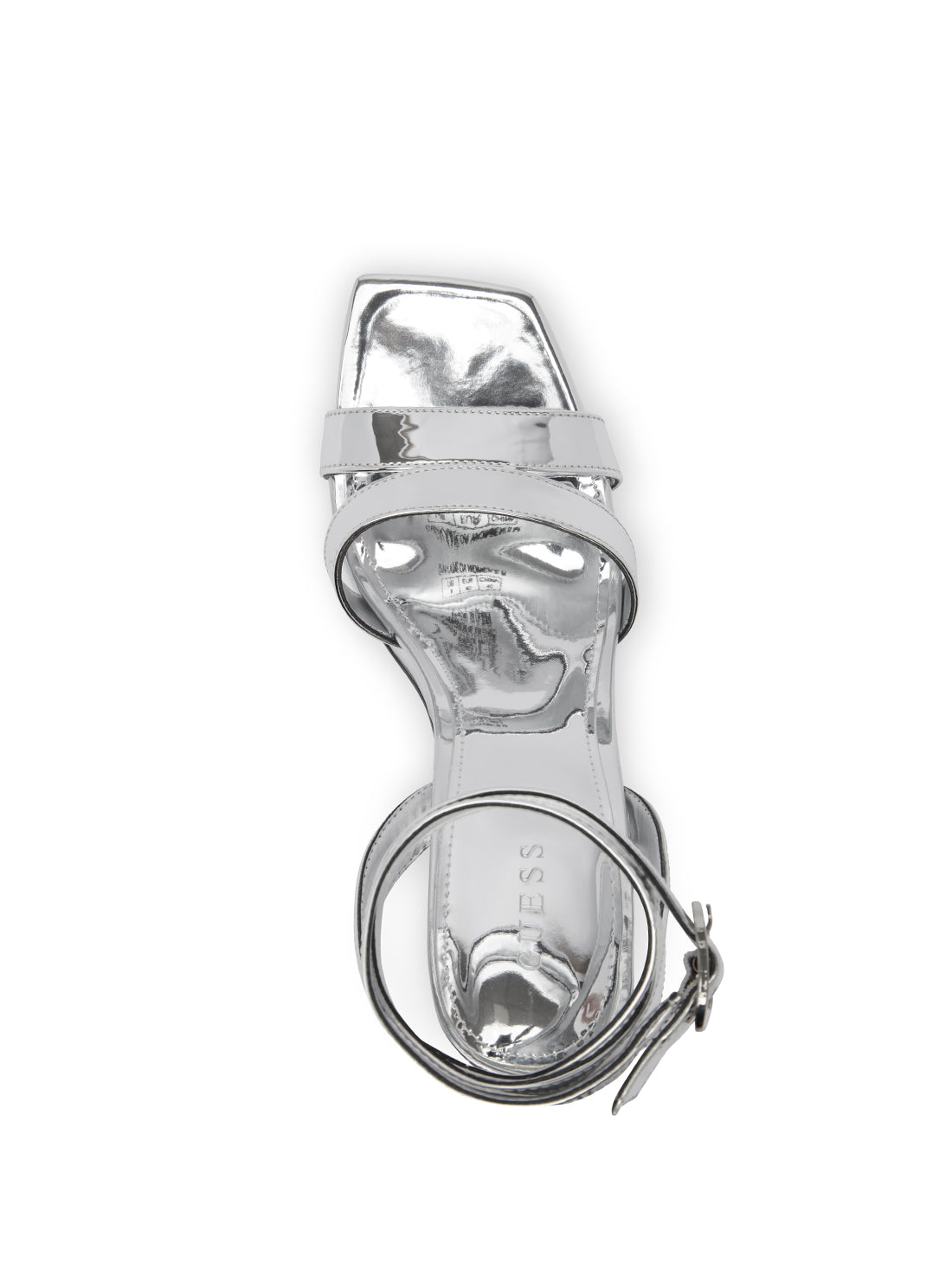 GUESS Women's Silver Kameda Metallic High Heels KAMEDA Top View