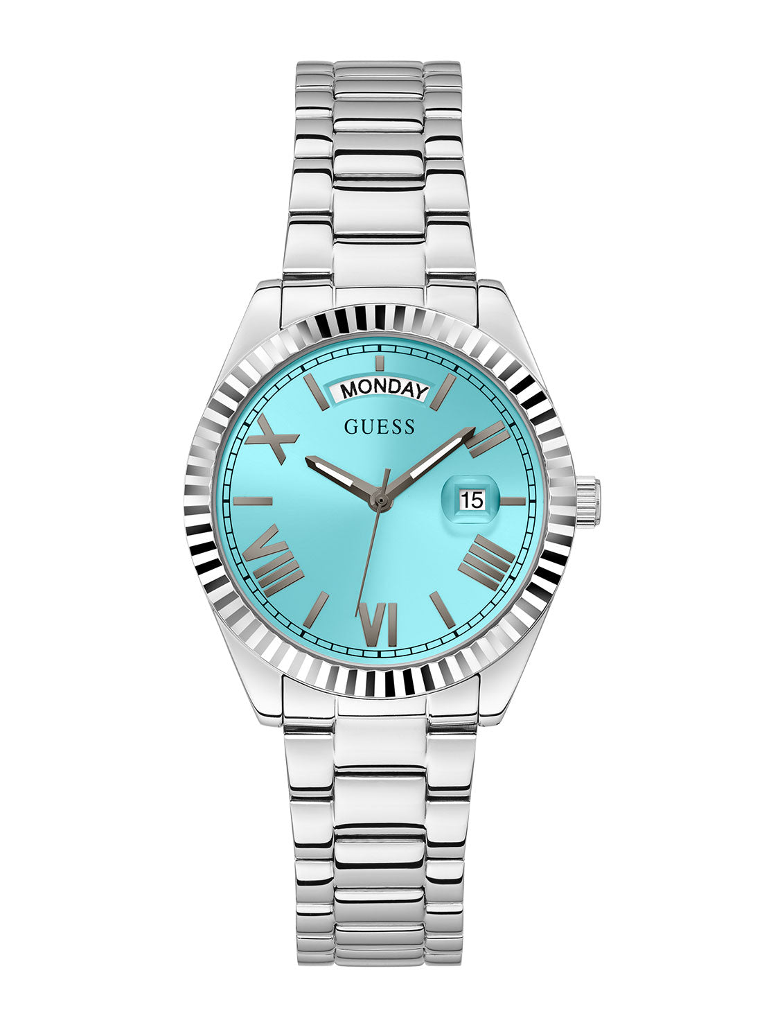 GUESS Women's Silver Luna Aqua Watch GW0308L4 Front View