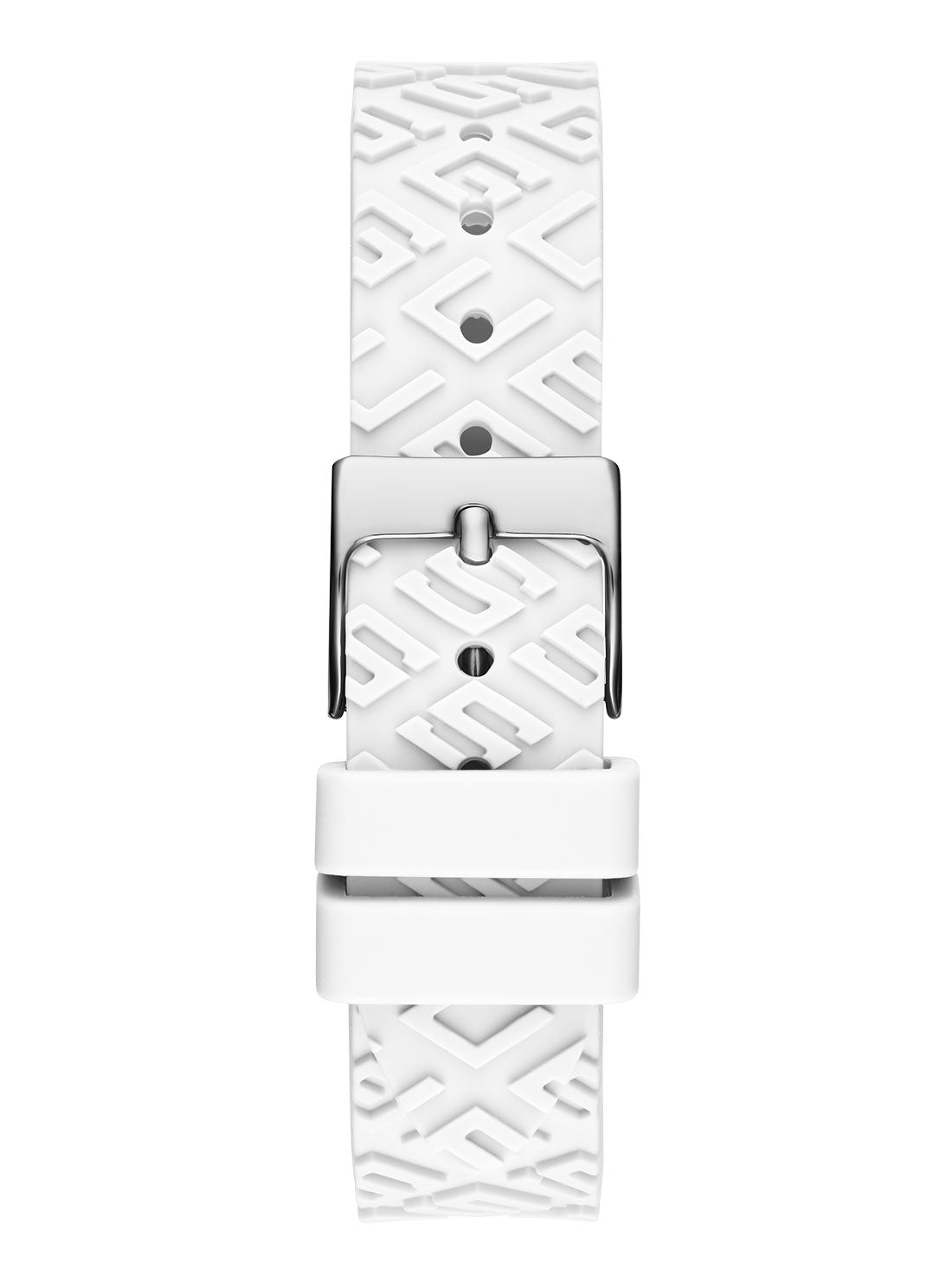 GUESS Women's White Fame Logo Silicone Watch GW0543L1 Back View