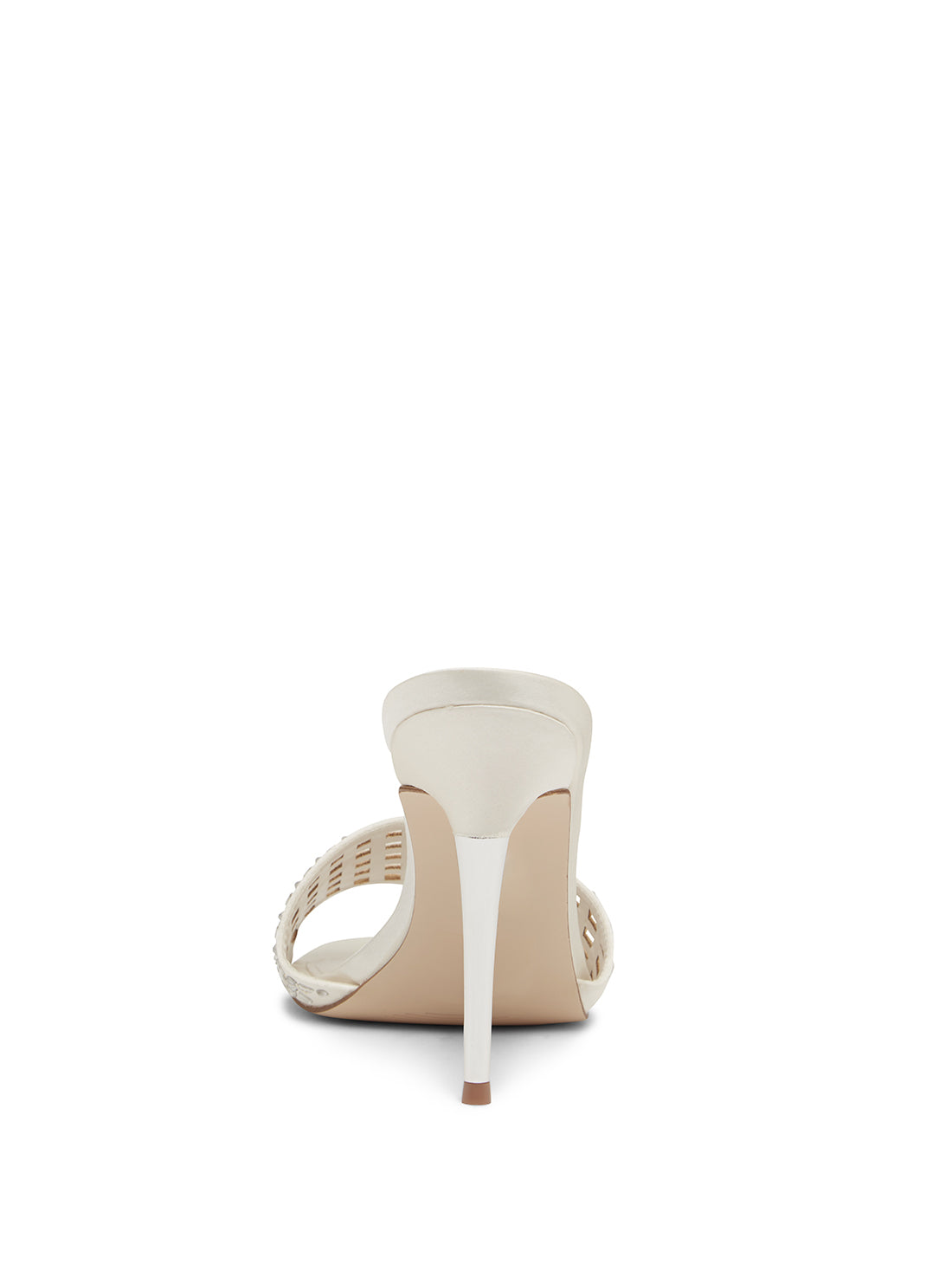 GUESS Women's White Mably Crystal High Heels MABLY Back View