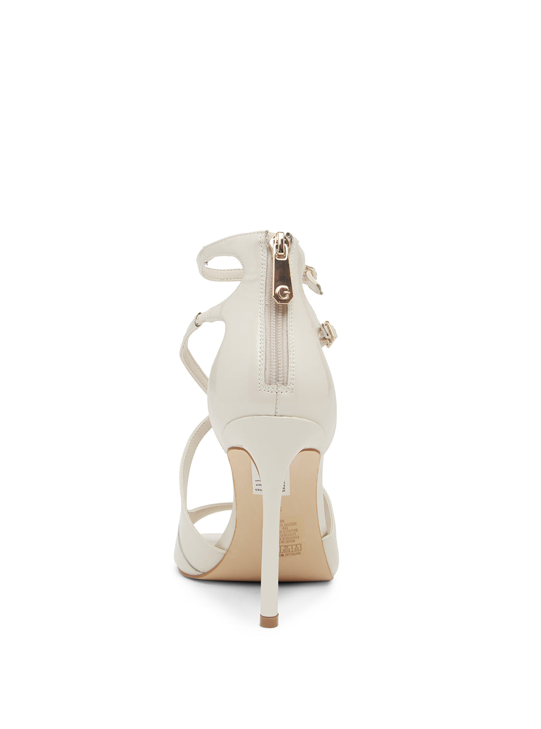 GUESS Women's White Patent Sella Heels SELLA Back View