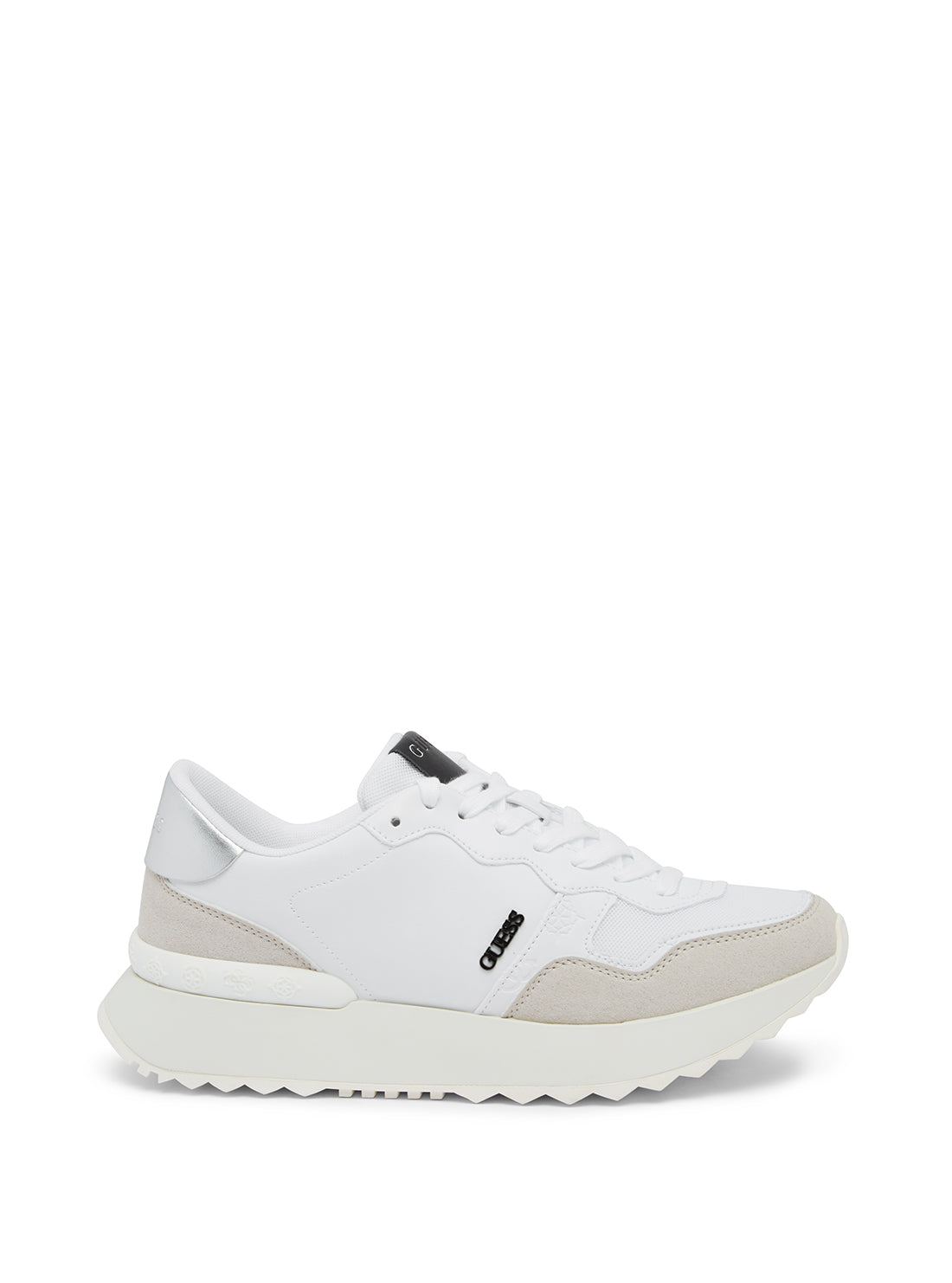GUESS Women's White Vinnna Low Top Sneakers VINNA Side View