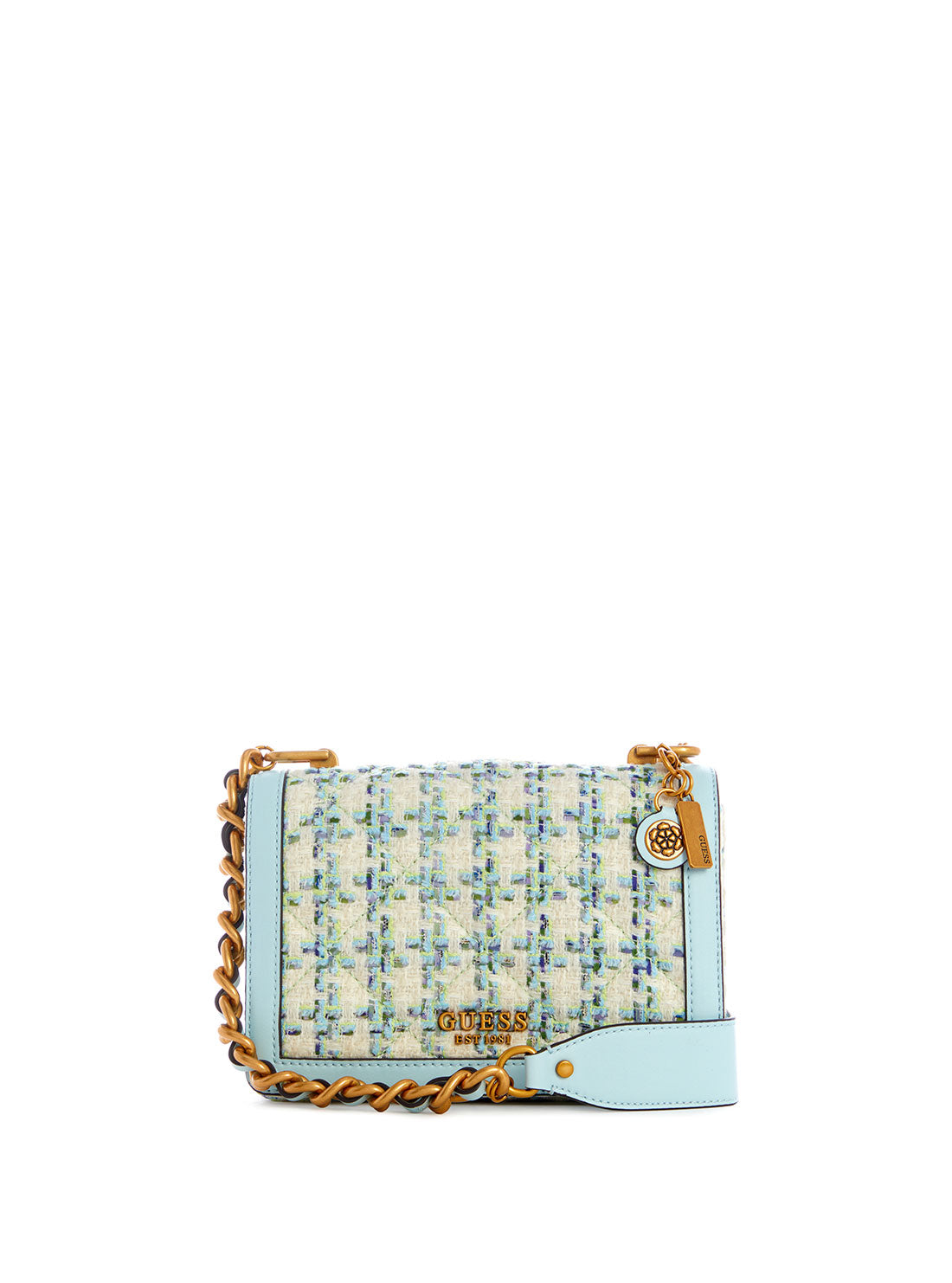 GUESS Womens Aqua Abey Crossbody Bag TQ855821 Front View