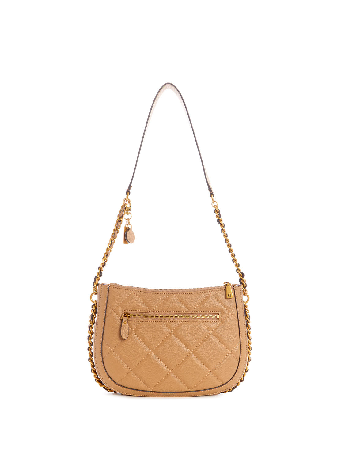 GUESS Womens Beige Abey Hobo Shoulder Bag QB855802 Back View