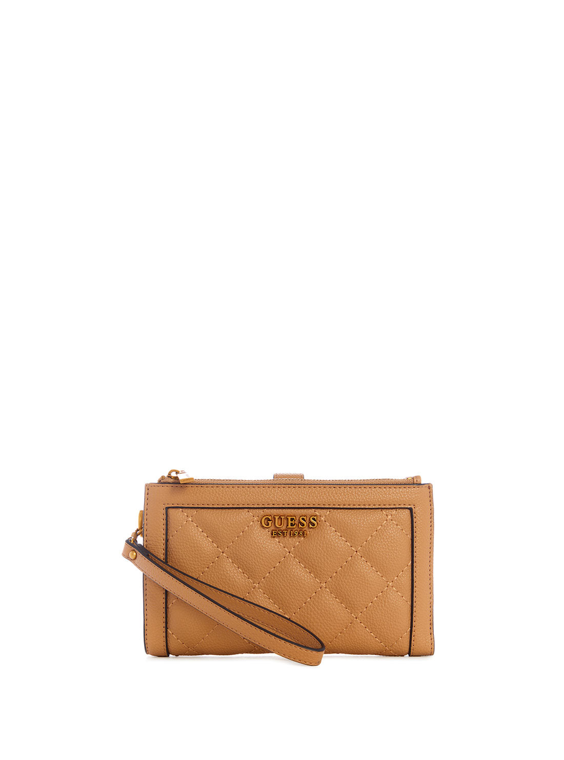 GUESS Womens Beige Abey Zip Organiser Wallet QB855857 Front View