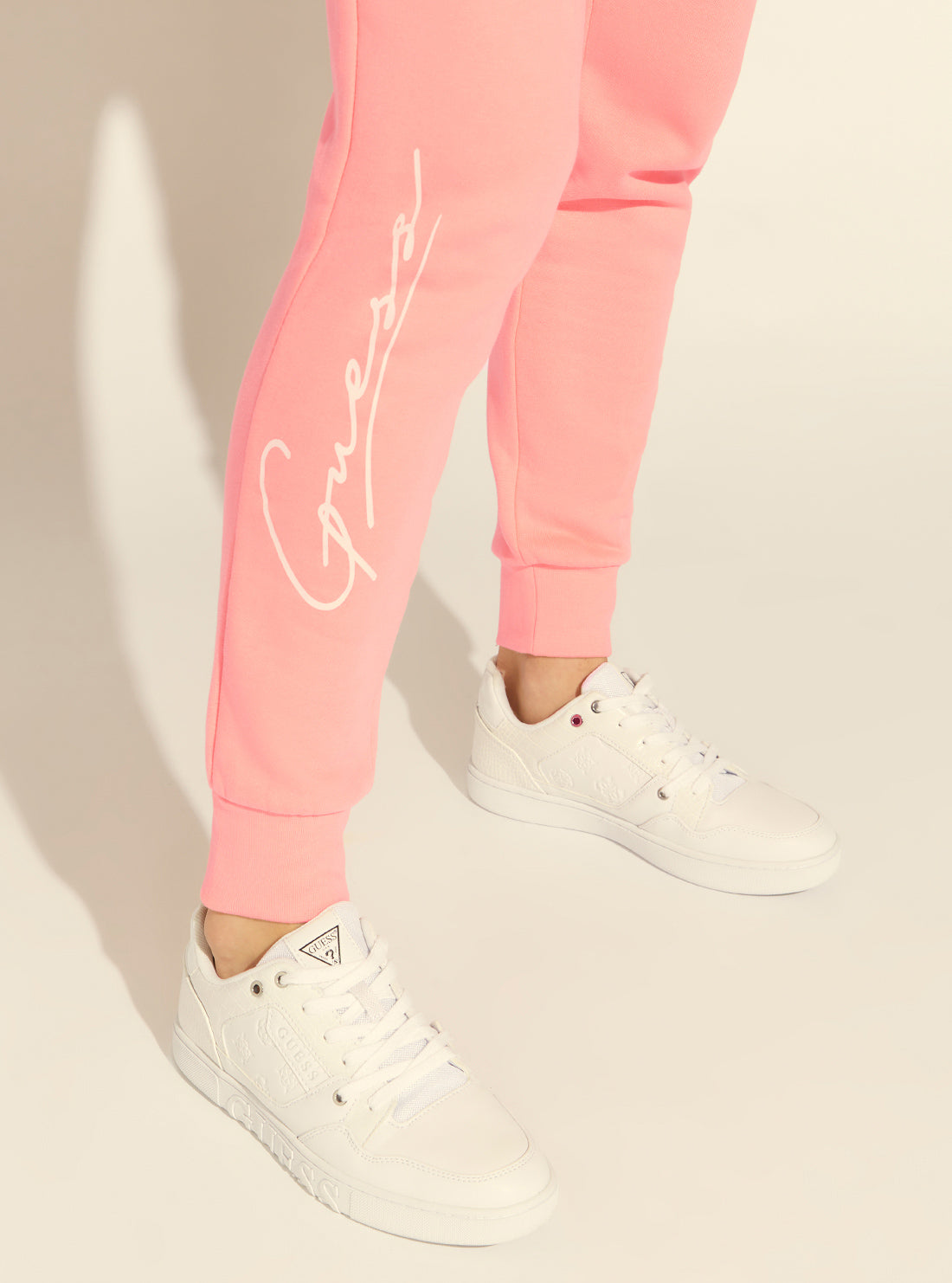 GUESS Womens  Blush Pink Dottie Jogger Pants V2RB18KAOR1 Detail View