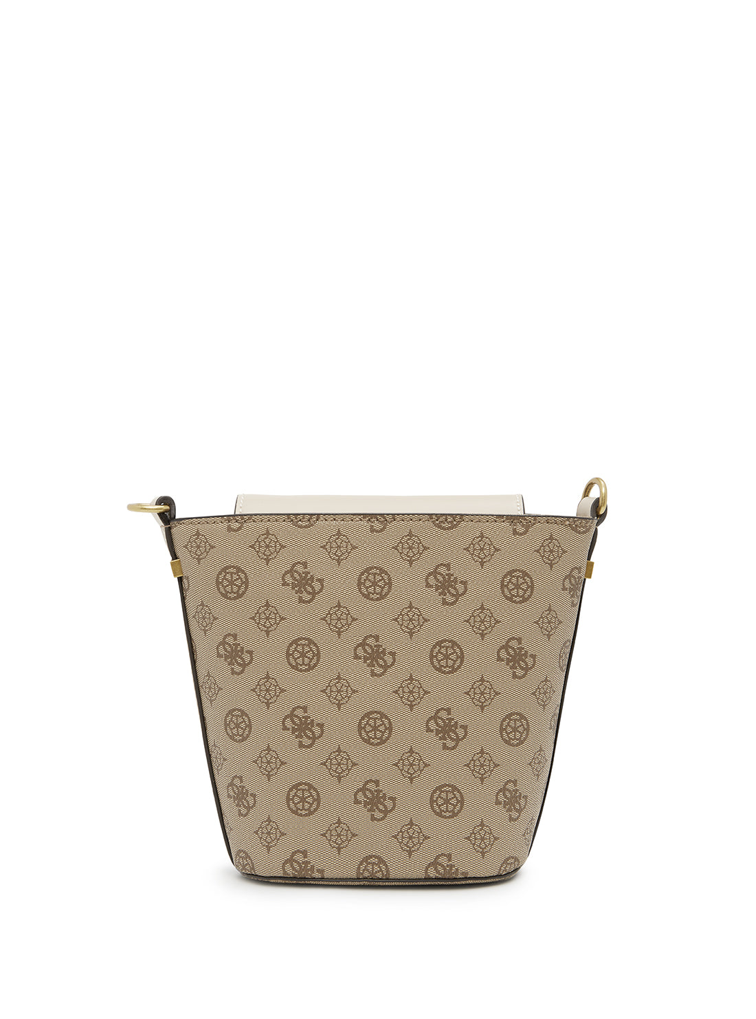 GUESS Womens  Beige Multi Print Hensely Logo Bucket Bag BB837801 Back View