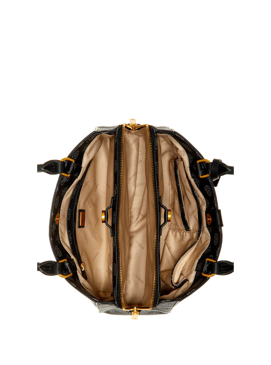 GUESS Womens  Black Briana Girlfriend Satchel PA848906 Inside View