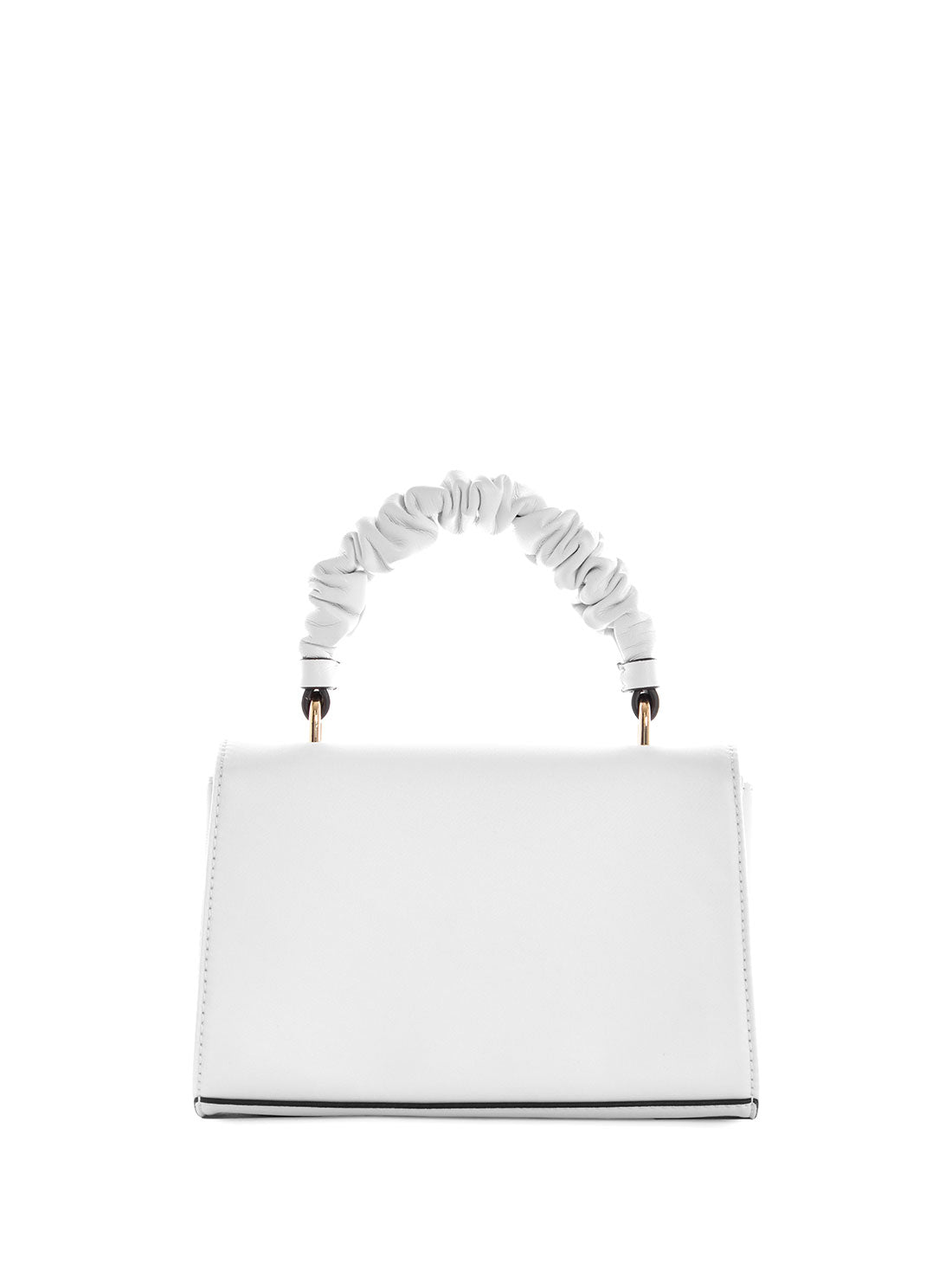 White Mariana Ruched Crossbody Bag