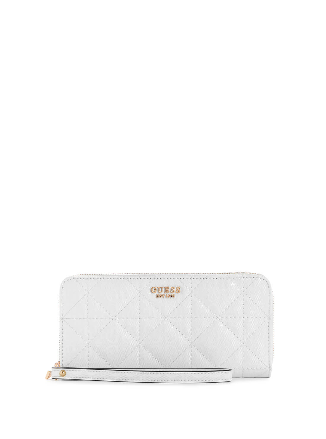 GUESS Womens White Malia Large Wallet GG848846 Front View