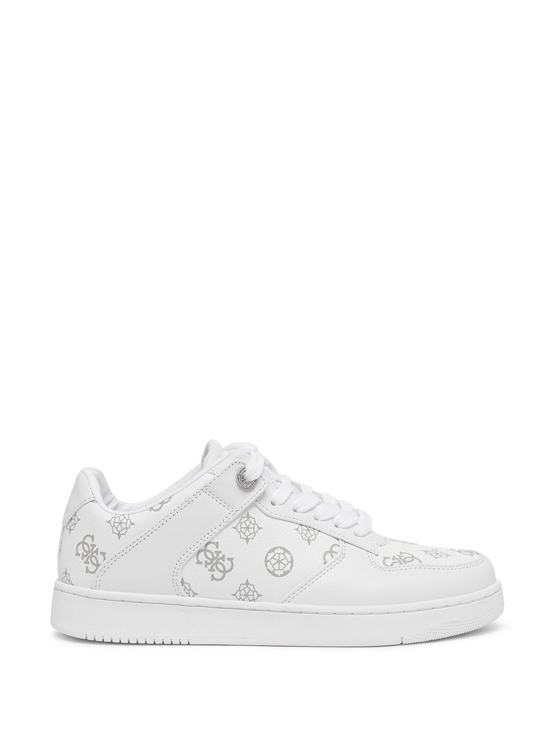 GUESS Womens  White Ballinn Peony Sneakers BALLINN3-A Side View